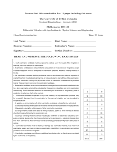 Be sure that this examination has 13 pages including this... The University of British Columbia Sessional Examinations - December 2012