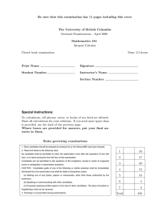 Be sure that this examination has 11 pages including this... The University of British Columbia Sessional Examinations - April 2006