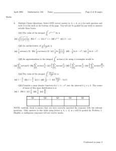 April 2005 Mathematics 103 Name Page 2 of 10 pages