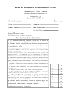 Be sure that this examination has 12 pages including this... The University of British Columbia Sessional Examinations - December 2012