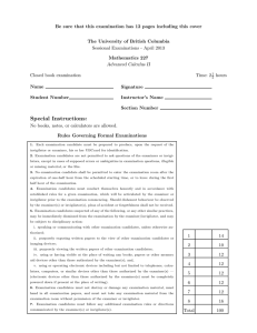 Be sure that this examination has 12 pages including this... The University of British Columbia Sessional Examinations - April 2013