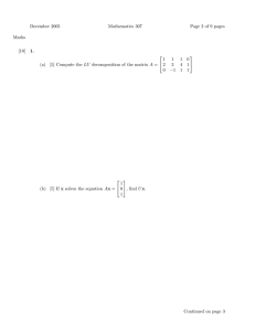 December 2005 Mathematics 307 Page 2 of 9 pages Marks