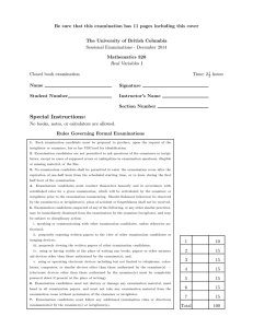 Be sure that this examination has 11 pages including this... The University of British Columbia Sessional Examinations - December 2014