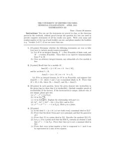 THE UNIVERSITY OF BRITISH COLUMBIA SESSIONAL EXAMINATIONS – APRIL 2013 MATHEMATICS 323