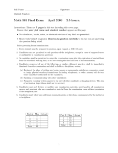 Math 361 Final Exam April 2009 2.5 hours.