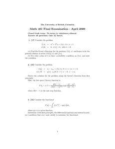 Math 401 Final Examination - April 2009