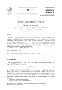 Pillai’s conjecture revisited Michael A. Bennett