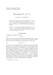 The equation x + y = z Journal de Th´