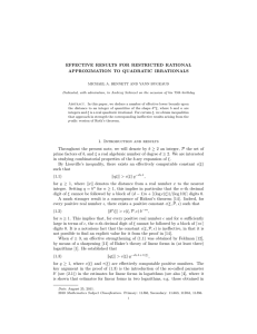 EFFECTIVE RESULTS FOR RESTRICTED RATIONAL APPROXIMATION TO QUADRATIC IRRATIONALS