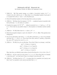 Mathematics 437/537 – Homework #3 ≡