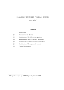 PARABOLIC TRANSFER FOR REAL GROUPS James Arthur* Contents Introduction
