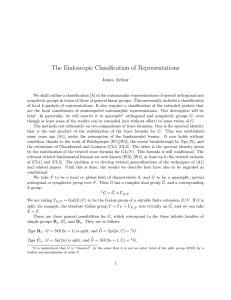 The Endoscopic Classification of Representations James Arthur