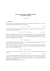 Canonical normalization of weighted characters and a transfer conjecture