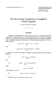 weighted integrals the Fourier transforms of