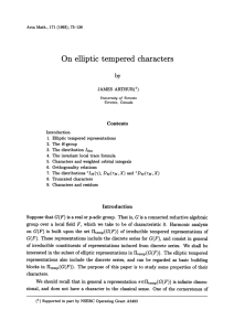 elliptic tempered On characters by