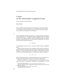 A Note on the Automorphic Langlands Group James Arthur 45