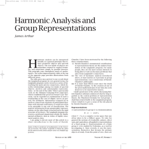 H Harmonic Analysis and Group Representations James Arthur