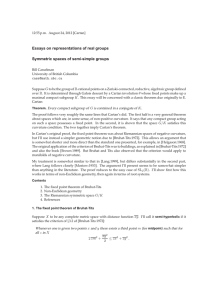 Essays on representations of real groups Symmetric spaces of semi-simple groups