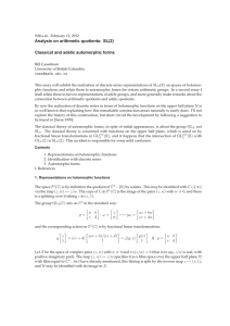 Analysis on arithmetic quotients: SL(2) Classical and adelic automorphic forms