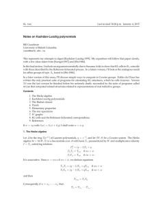 Notes on Kazhdan-Lusztig polynomials