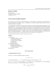 Essays in analysis Fourier series and elliptic regularity