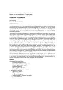 Essays on representations of real groups Introduction to Lie algebras