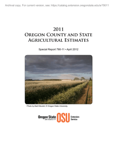 2011 Oregon County and State Agricultural Estimates Special Report 790-11 • April 2012