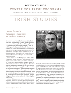 irish studies center for irish programs Center for Irish Programs Hires New