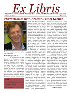 PSP welcomes new Director, Father Keenan