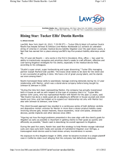 Rising Star: Tucker Ellis' Dustin Rawlin Page 1 of 3