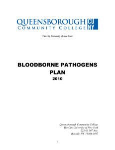 BLOODBORNE PATHOGENS PLAN 2010 Queensborough Community College