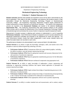 Mechanical Engineering Technology Criterion 3 - Student Outcomes (A-I) QUEENSBOROUGH COMMUNITY COLLEGE