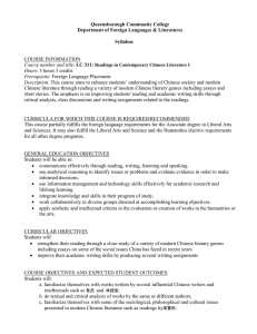 Queensborough Community College Department of Foreign Languages &amp; Literatures  Syllabus