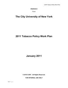 The City University of New York 2011 Tobacco Policy Work Plan