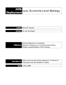 ADSL Deployment Law, Economics and Strategy