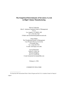 The Empirical Determinants of Inventory Levels in High-Volume Manufacturing