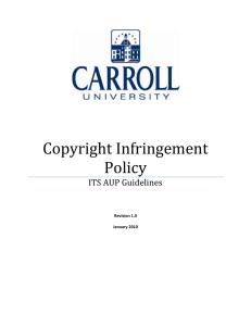 Copyright Infringement Policy ITS AUP Guidelines