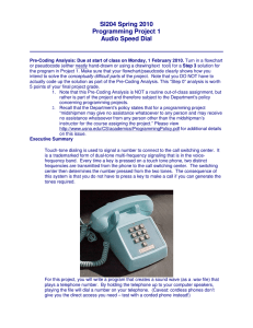 SI204 Spring 2010 Programming Project 1 Audio Speed Dial