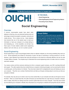 Social Engineering Guest Editor Overview OUCH! | November 2014