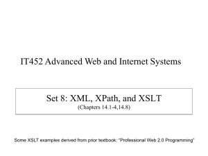 IT452 Advanced Web and Internet Systems  (Chapters 14.1-4,14.8)