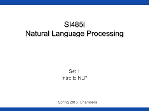SI485i Natural Language Processing Set 1 Intro to NLP