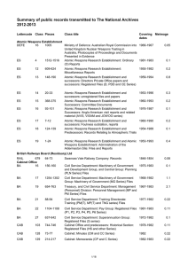 Summary of public records transmitted to The National Archives 2012-2013