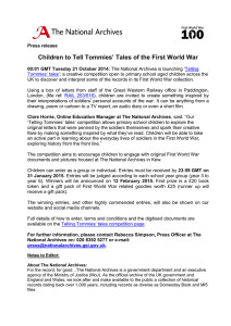 Tell Tommies’ Tales of the First World War Children to