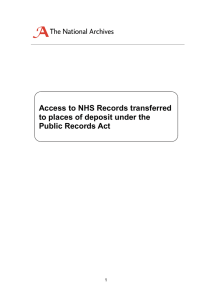 Access to NHS Records transferred to places of deposit under the