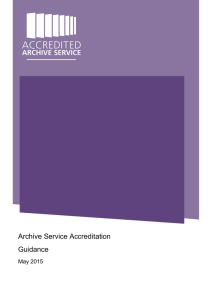 Archive Service Accreditation Guidance  May 2015