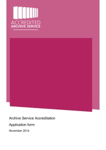 Archive Service Accreditation Application form November 2014