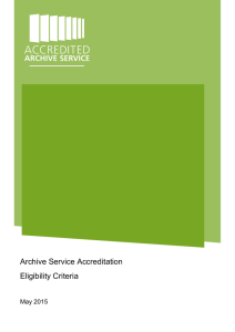 Archive Service Accreditation Eligibility Criteria  May 2015