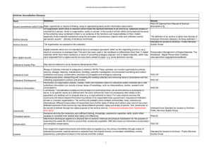 Archives Accreditation Glossary Definition Source Term