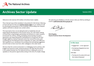 Archives Sector Update Summer 2012