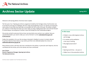 Archives Sector Update Spring 2012
